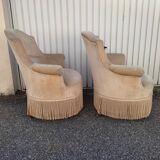 Paire de fauteuils crapaud