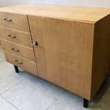 Scandinavian vintage chest of drawers from the 60s in light oak