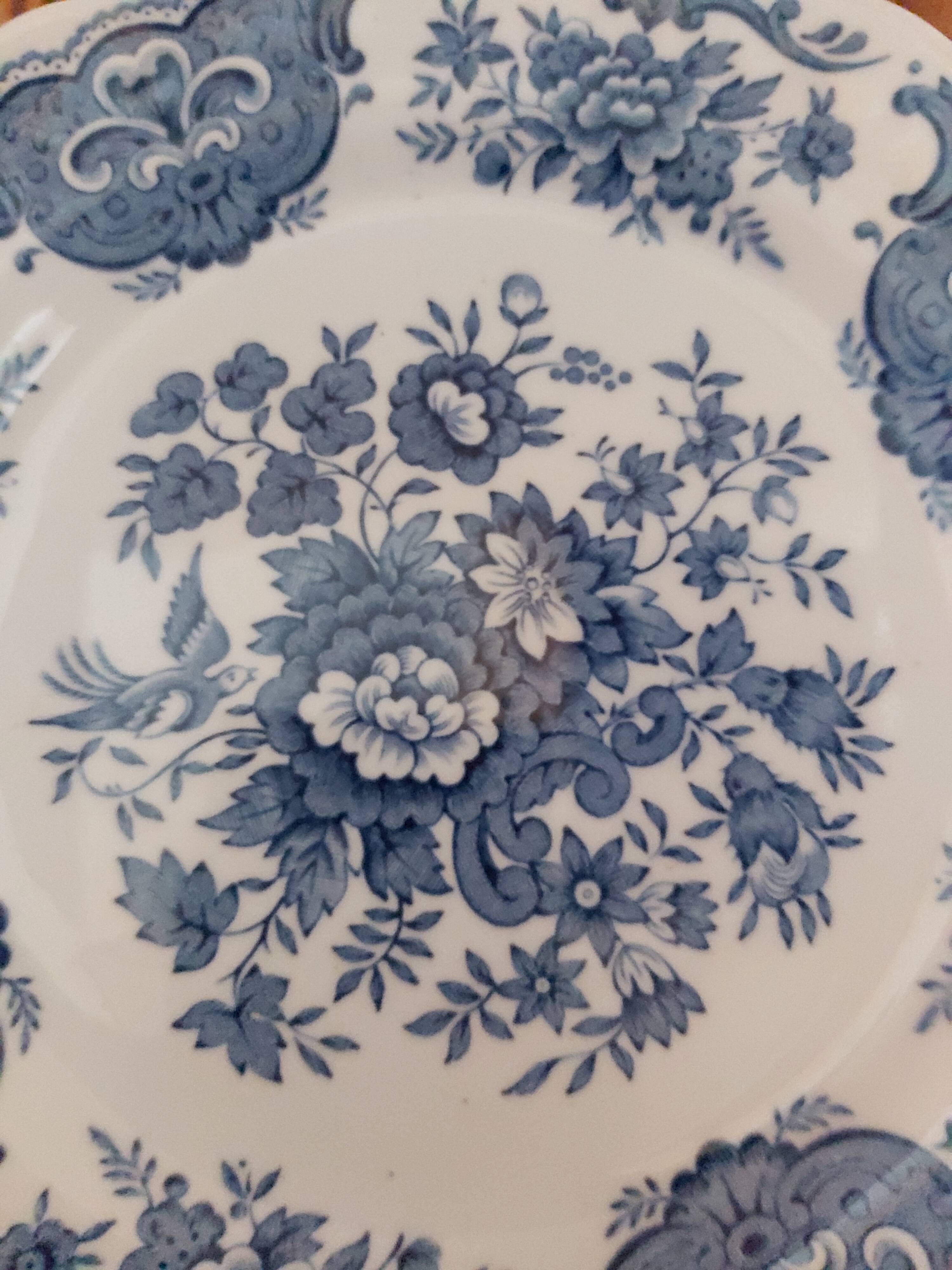 Dessert plate Ridgway Windsor blue flowers