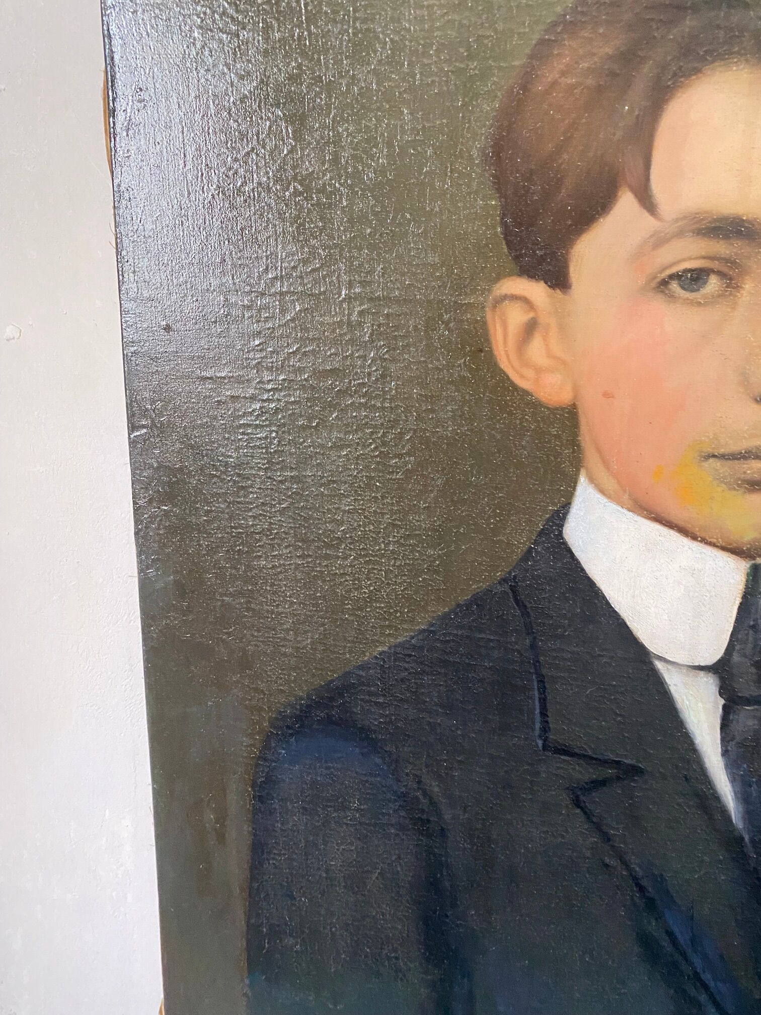 Portraits of young people oil on canvas signed 1914