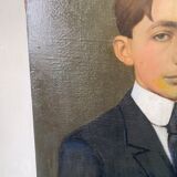 Portraits of young people oil on canvas signed 1914