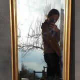 Beveled mirror gilded frame 140x42