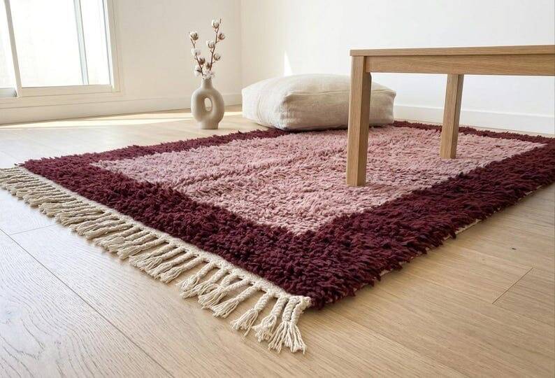 Tapis en laine pure fait main artisanale traditionnelle 1,5/2,5 m