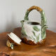 Chinese-American Majolica Turtle & Underwater Landscape Teapot, Vintage Shiwan Ware by RC Creations