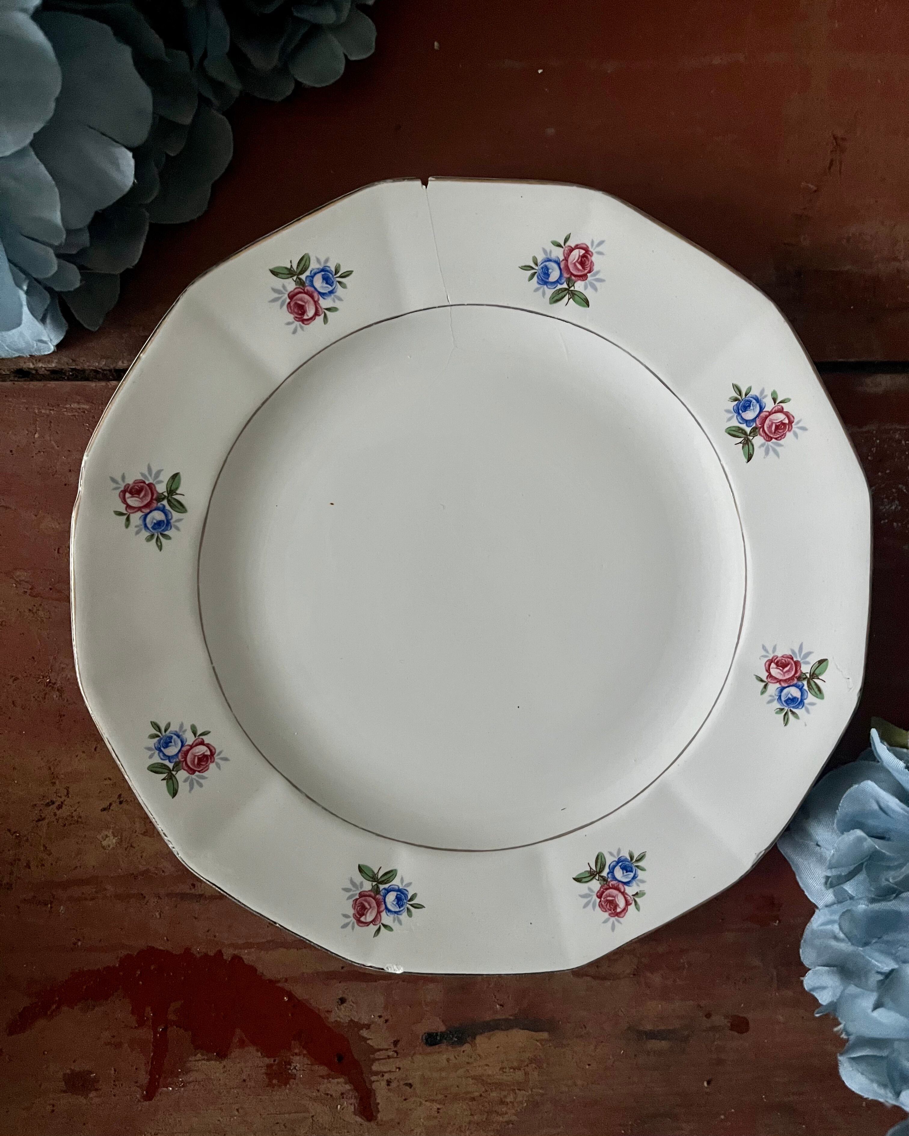 Plates and dish in genuine opaque Digoin Sarreguemines.
