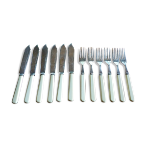 Couverts à poisson Bakelite métal