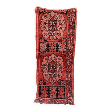 Tapis Marocain boujad rouge - 85 x 200 cm