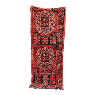 Tapis Marocain boujad rouge - 85 x 200 cm