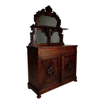 Horrix buffet cabinet with mirror – Black Forest style, by Horrix