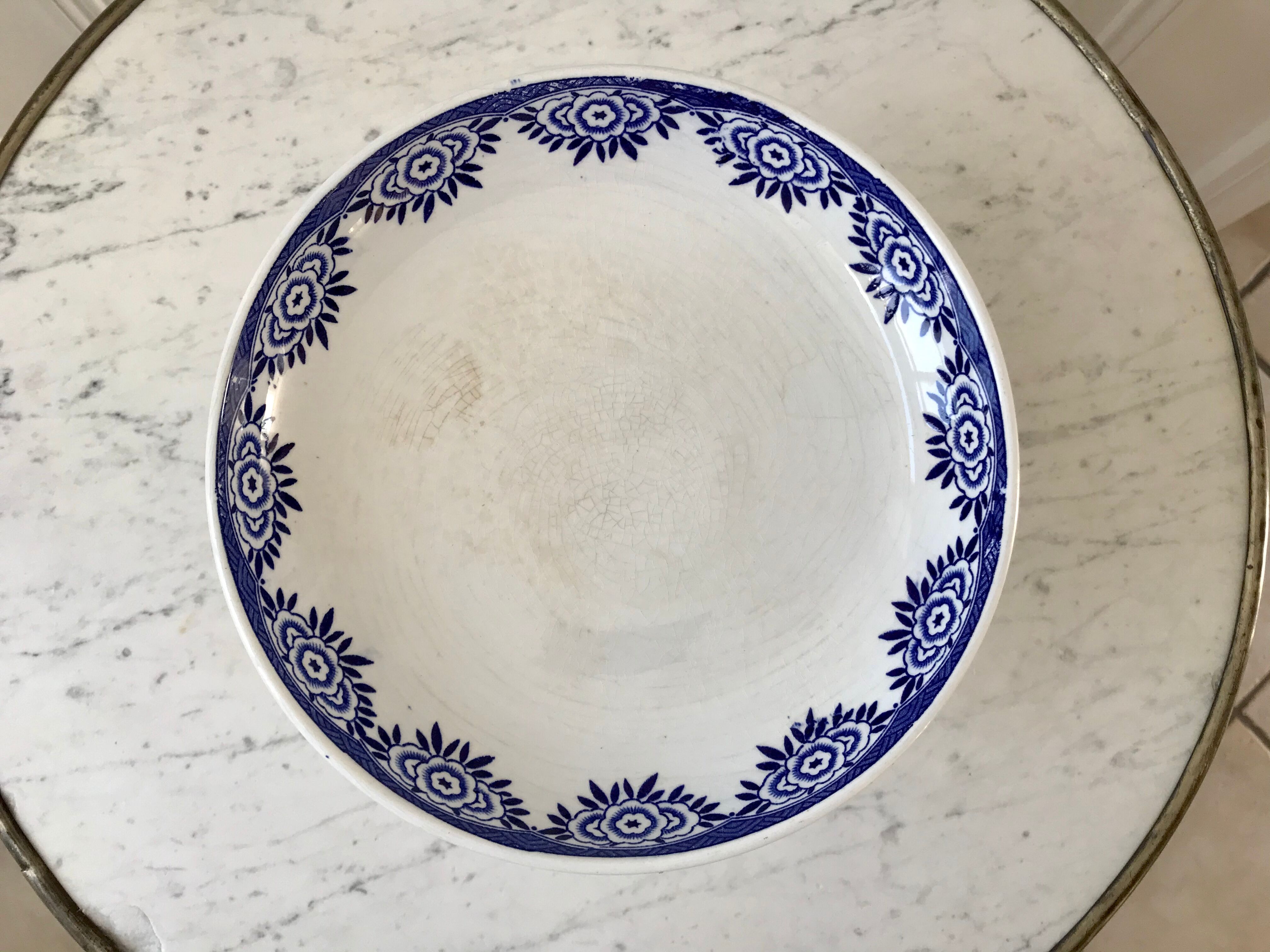 Compotier Terre de Fer Sarreguemines model "Capri" Casino early twentieth century