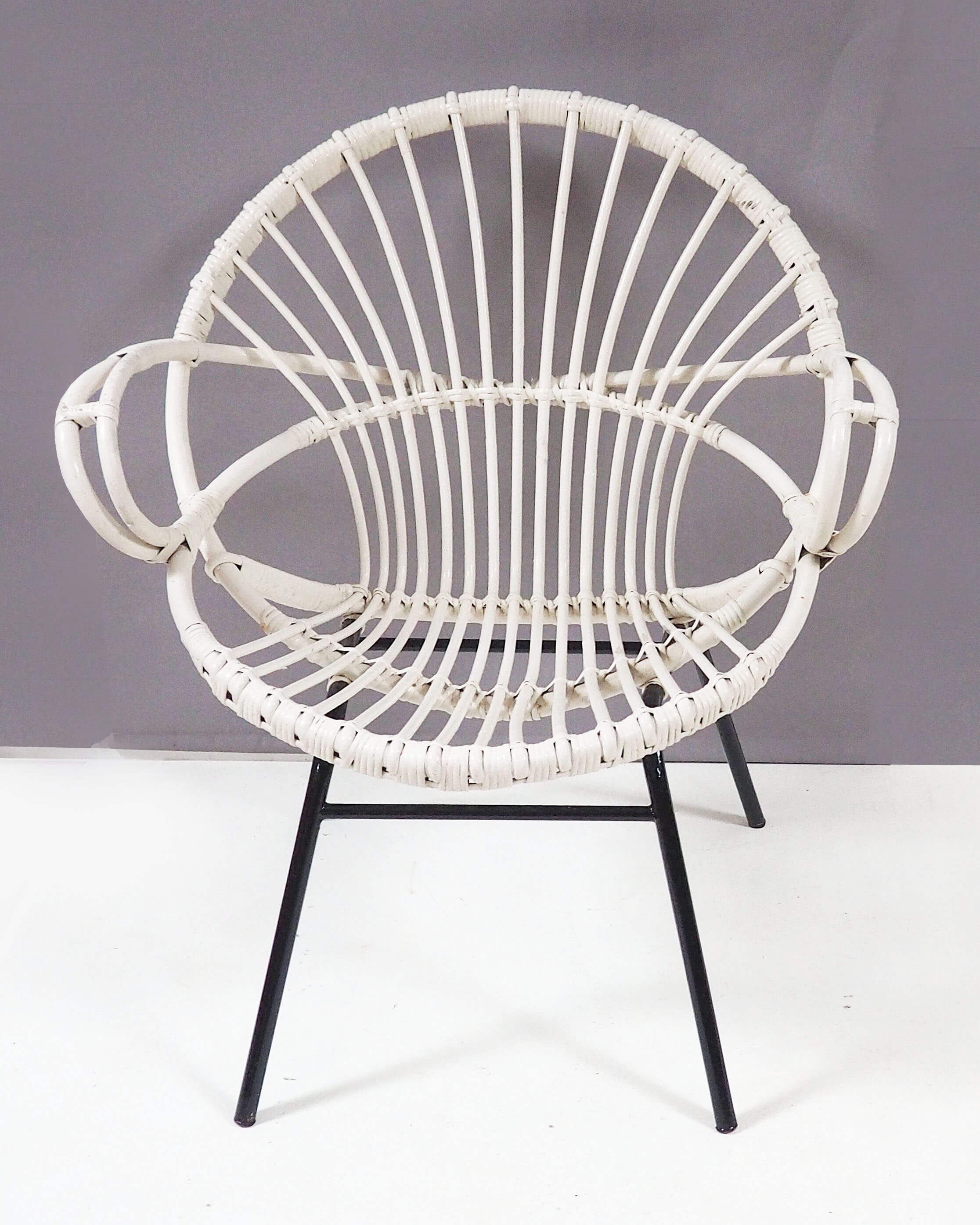 Fauteuil rotin blanc