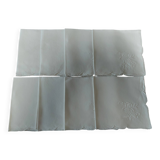 Set of eight embroidered linen napkins 39 X 41 cm