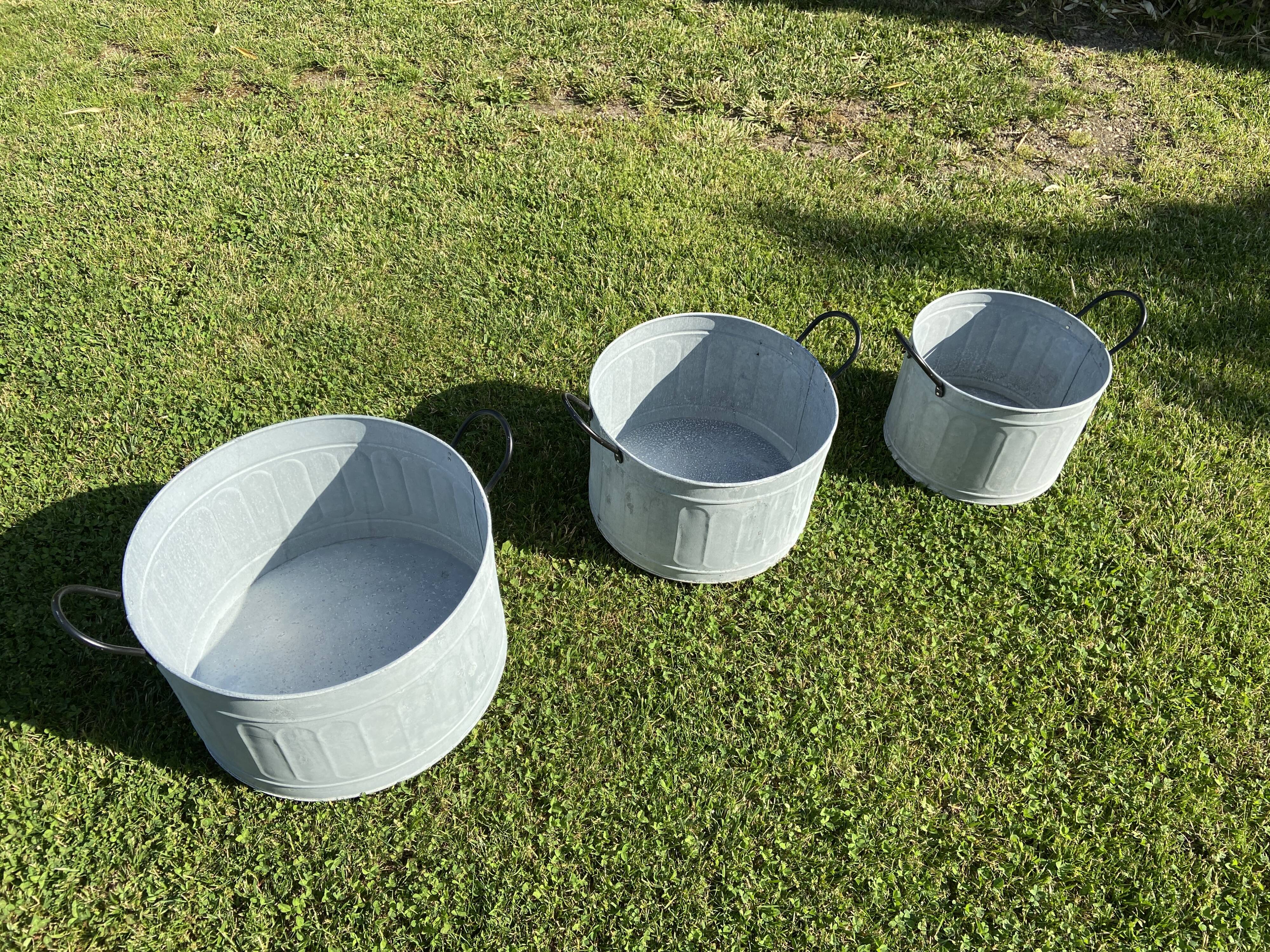 Set of 3 zinc basins