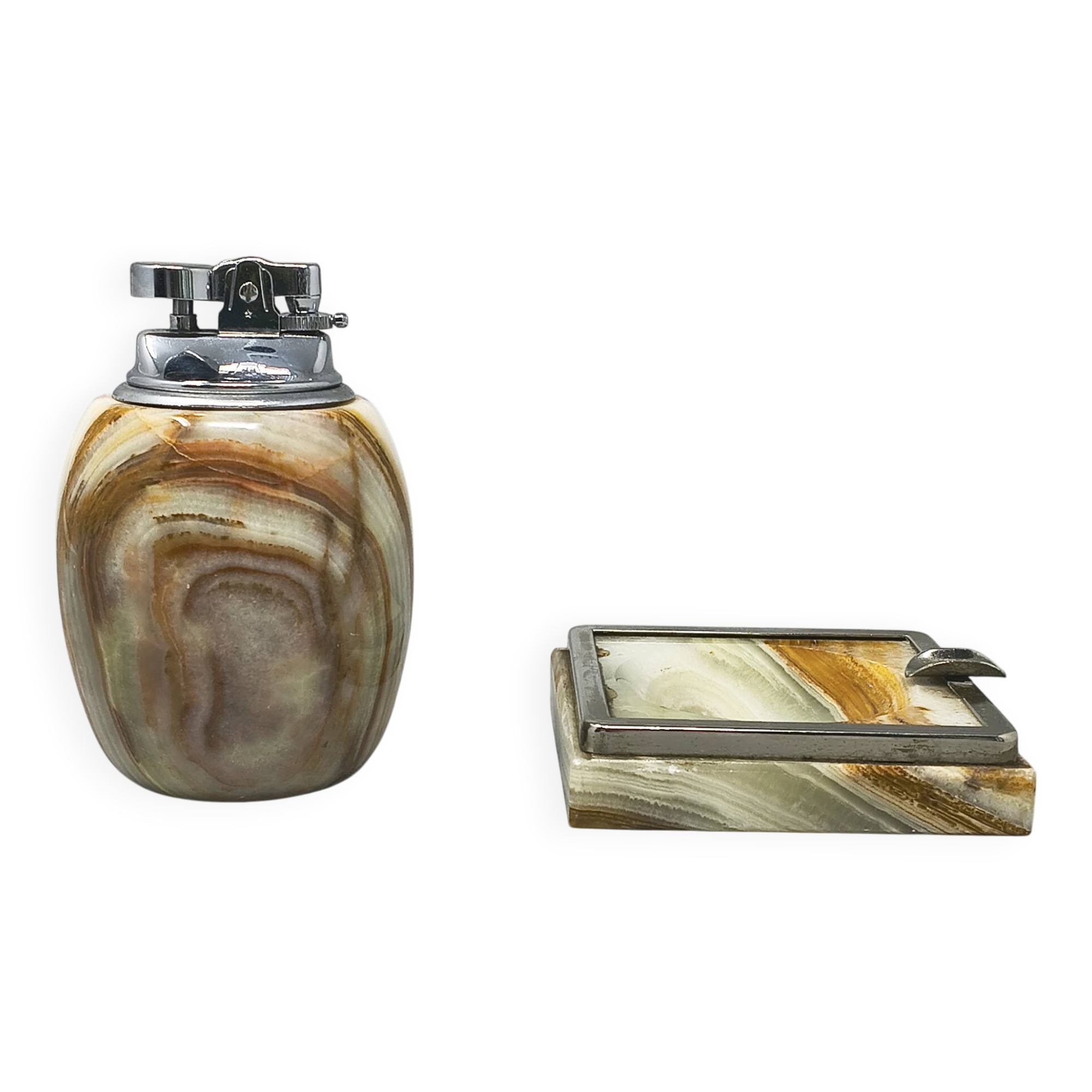 Nécessaire de fumeur italien en onyx, années 1960