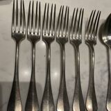 Set of 6 forks and 6 spoons. silver-plated metal. boulenger