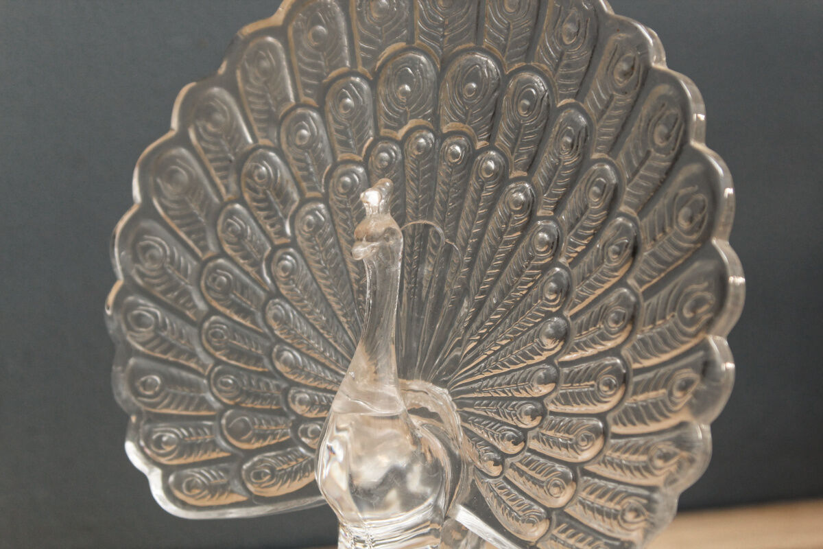 Peacock paperweight, Arques crystal