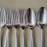 SFAM 24-Piece Silver-Plated Metal Cutlery Set