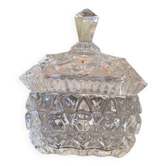 Sucrier en verre ciselé