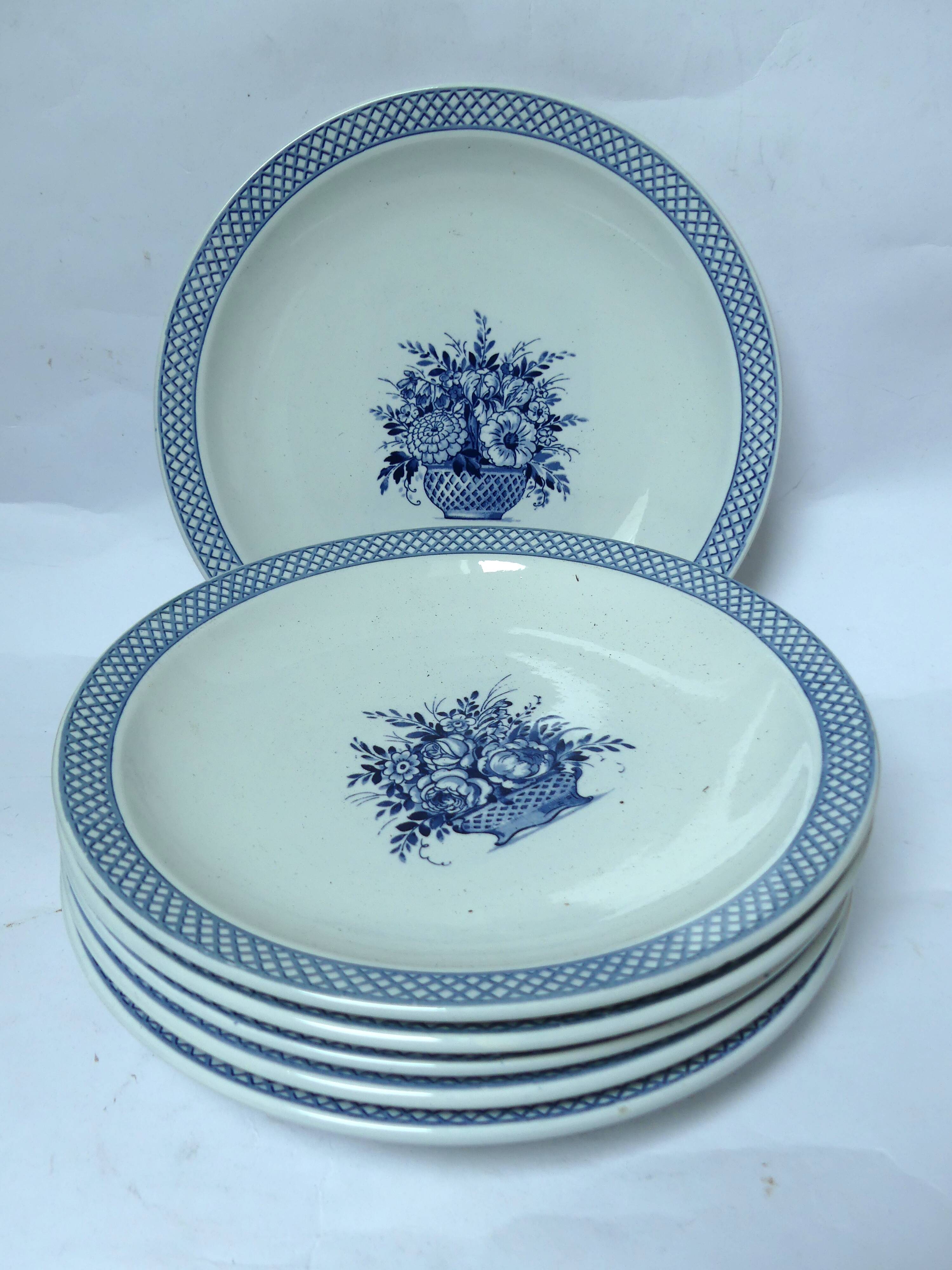 Assiettes creuses Sarreguemines Vieux-Delft