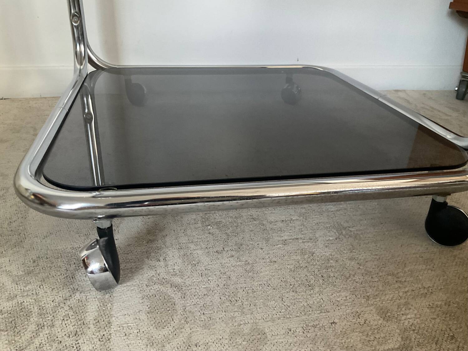 Space Age Side Coffee Table on Casters