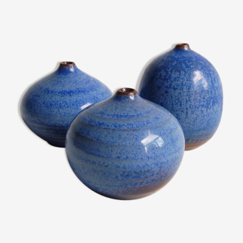 Trio de céramiques bleues Antonio Lampecco