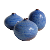 Trio de céramiques bleues Antonio Lampecco