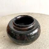 small round glazed ceramic vase