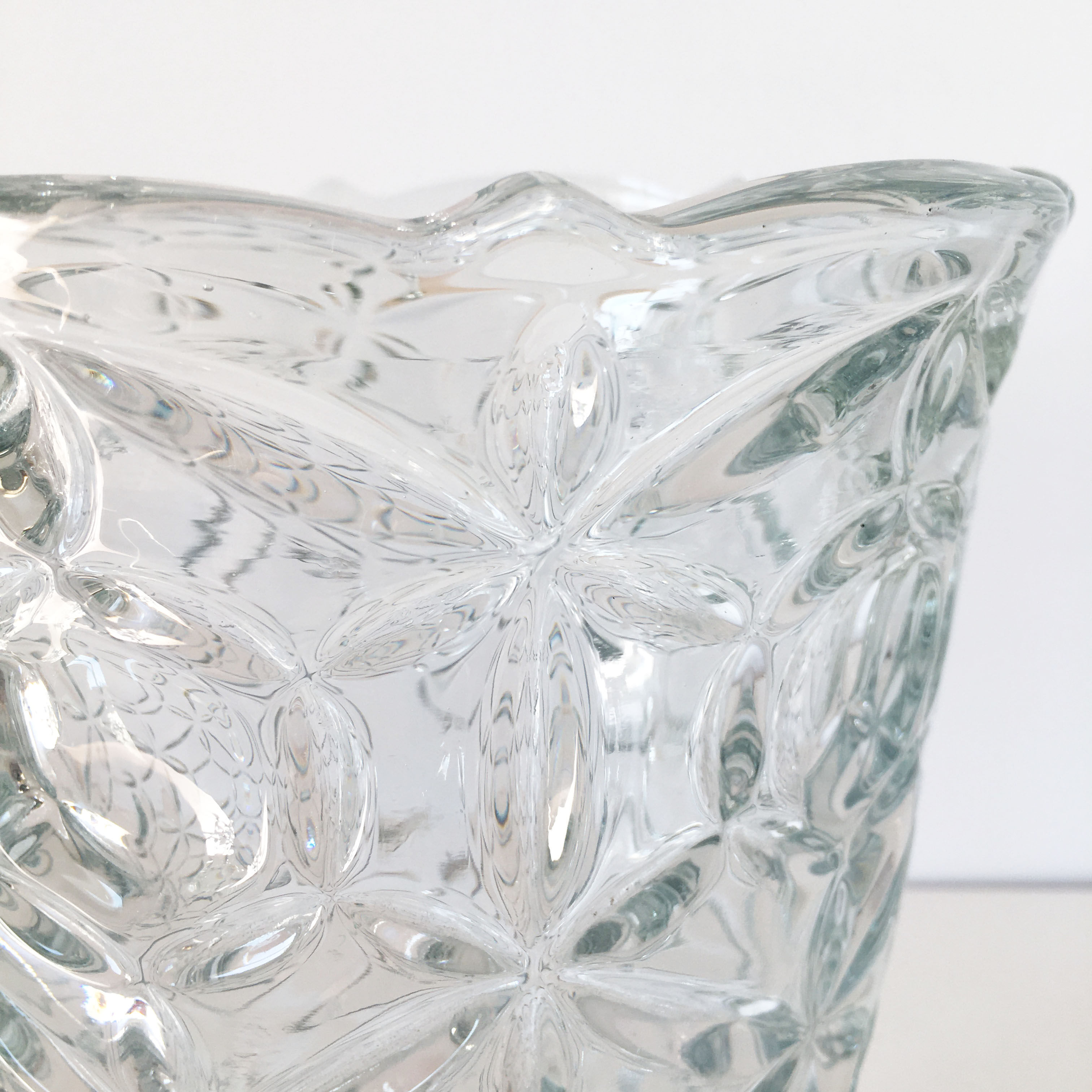 Ancient vase made of chiseled glass