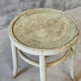 Antique stool side table Thonet style mint green