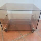 Coffee table in smoked plexiglass 70s