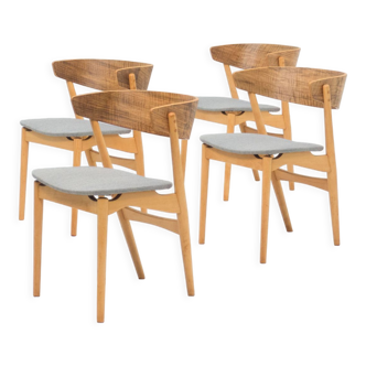 Ensemble de quatre chaises de salle à manger 'no. 7' par helge sibast