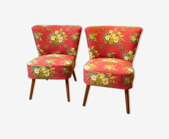 Pair of cocktail chairs Polsterm-bel Werkstein 1970