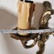 Pair of wall lights, classic style, LouisXV, gold metal, bronze or brass, candle holder effect
