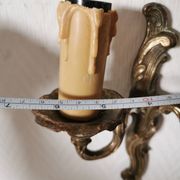 Pair of wall lights, classic style, LouisXV, gold metal, bronze or brass, candle holder effect