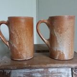 Enamelled stoneware mugs