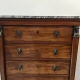 Empire period chest of drawers in mahogany and veneer, 19th century
