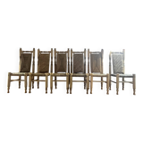 6 wooden and rope chairs attributed to Adrien Audoux & Frida Minet