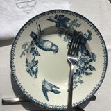 6 Longwy dark blue hollow plates