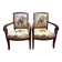 Pair of 19th-century armchairs with a scrolled back