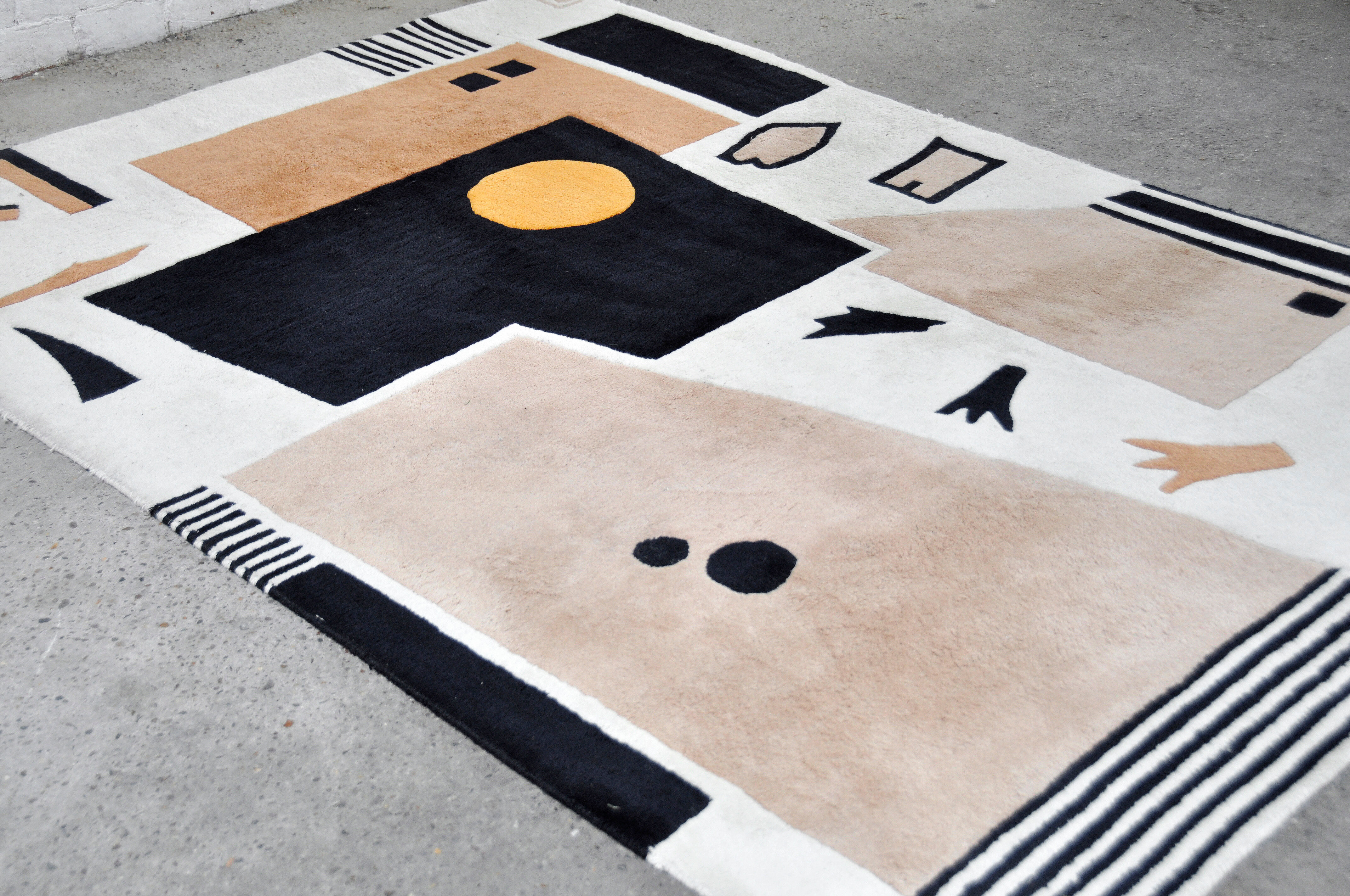 Vintage Handwoven Rug with Abstract Design, 1980s