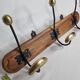 Portemanteau mural bistrot en laiton acier et bois vintage