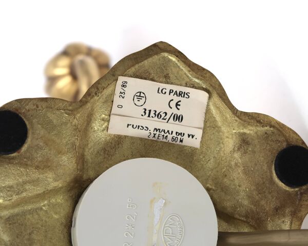 Lampe Nénuphar en bronze de Lucien Gau, années 90