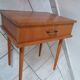 "Brissac" model bedside table veneer teak feet vintage spindles 50 60