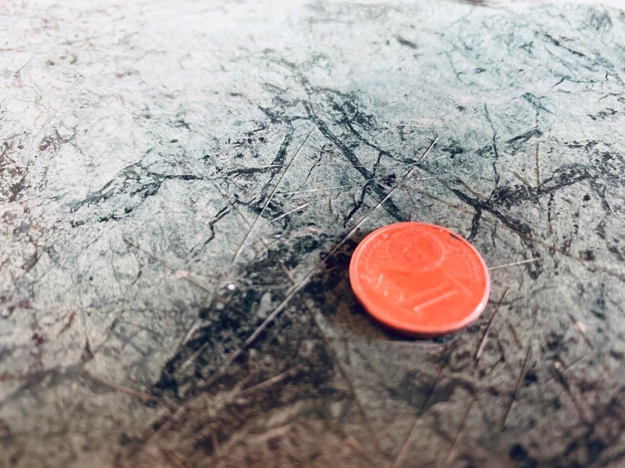 Coffee table in green marble and brass circa 50/60