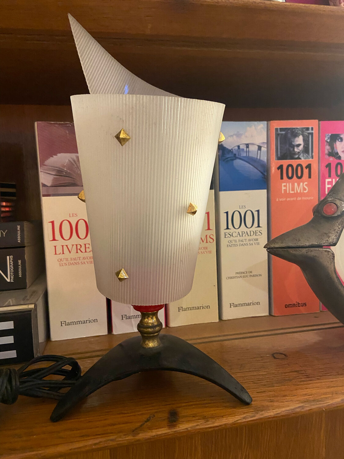 Lamp in bakelite and brass 50s