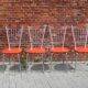 Ensemble de 4 chaises de salle à manger ou de cuisine happy orange, Allemagne 1960