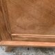 Vintage wardrobe with compass legs in raw wood, sliding doors, 1960s