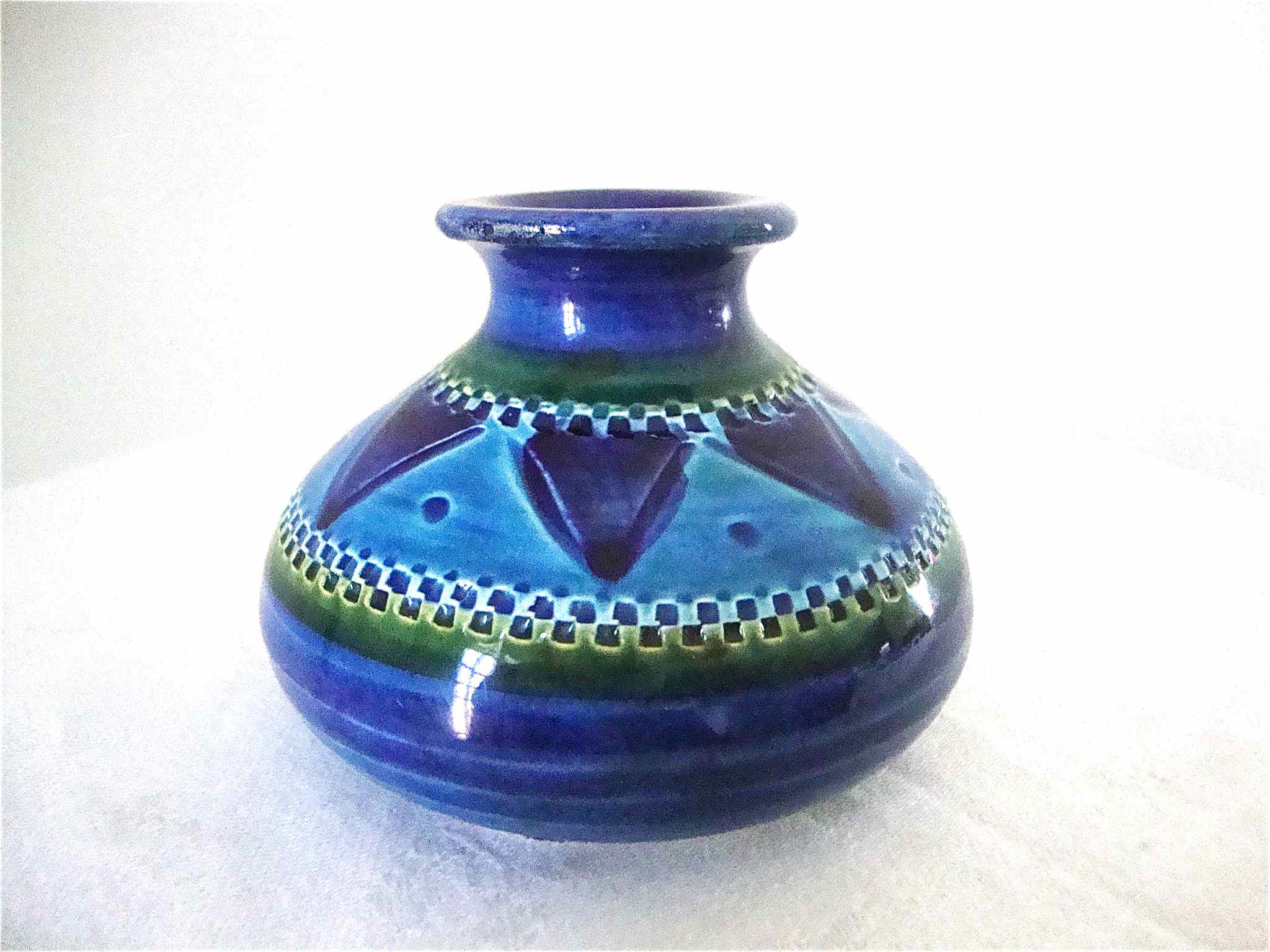 Small vase Aldo Londi Bitossi Rimini blu