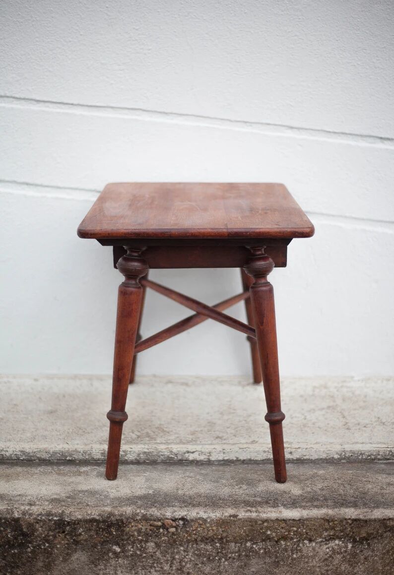 Wooden coffee table with drawer Thonet, side table bedside table, vintage end table.