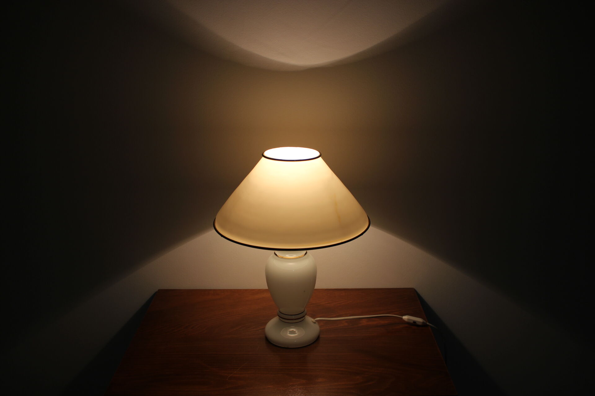 Mid-century Glass table lamp, 1970's.